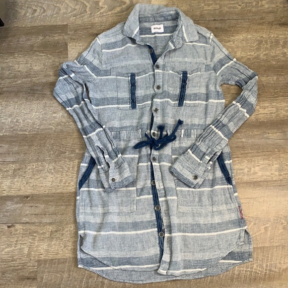 Hudson Jeans Blue Striped SZ S Top - Picture 3 of 8